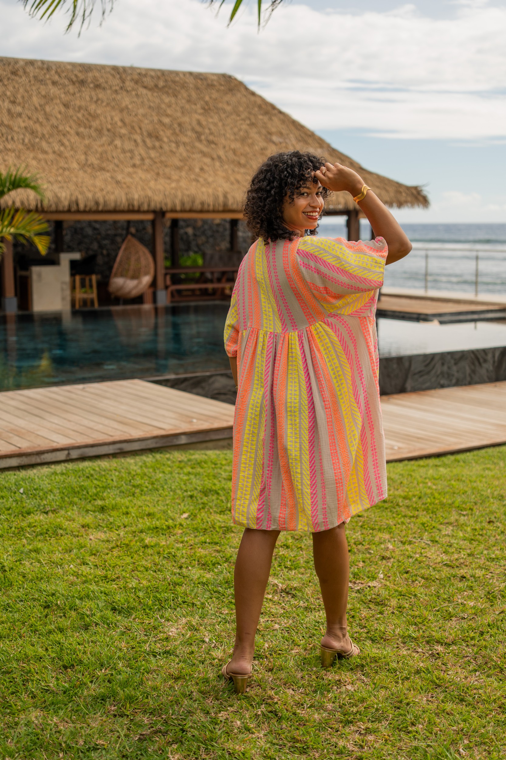 Robe courte , &Eacute;cru, Taille unique