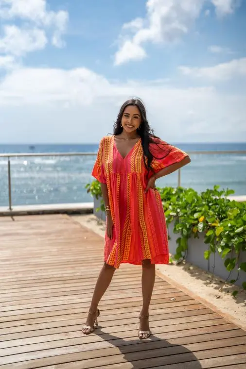 Robe courte , Écru, Taille unique