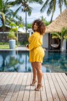 Combinaison short unie, Corail, Taille unique