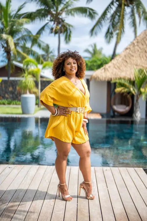 Combinaison short unie, Corail, Taille unique