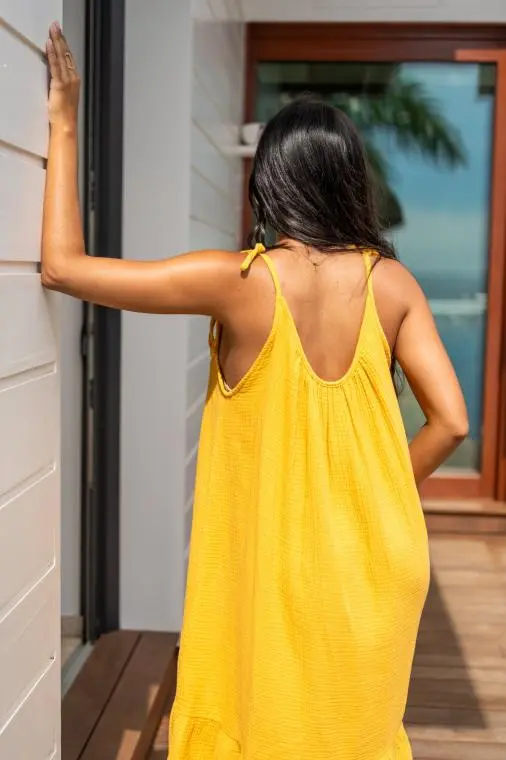 Robe courte unie à bretelles, Blanc, Taille unique