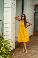 Robe courte unie à bretelles, Blanc, Taille unique