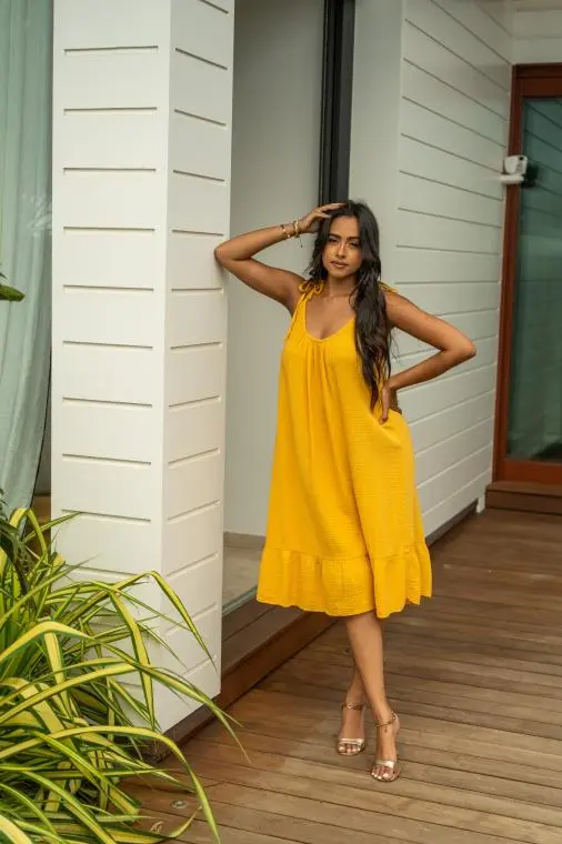 Robe courte unie à bretelles, Blanc, Taille unique