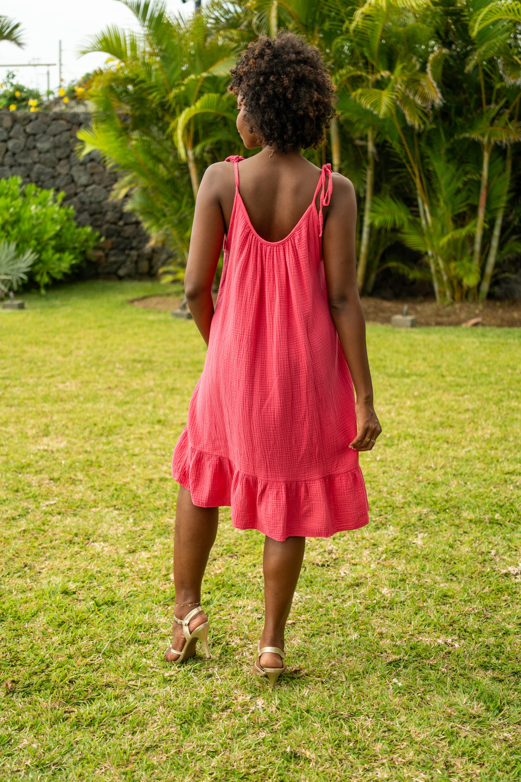 Robe courte unie &agrave; bretelles, Blanc, Taille unique