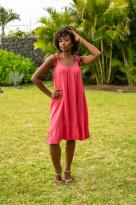 Robe courte unie à bretelles, Blanc, Taille unique