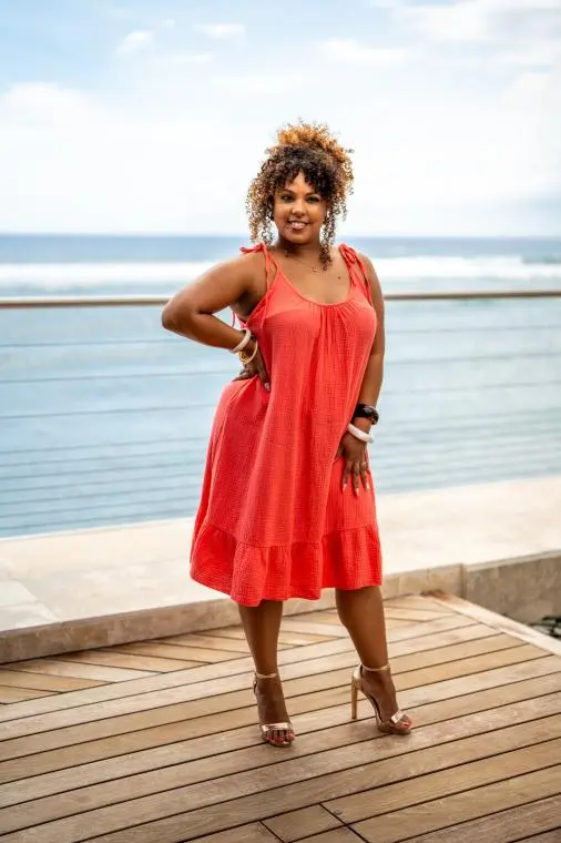 Robe courte unie à bretelles, Blanc, Taille unique