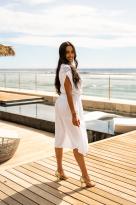 Robe mi longue , Corail, Taille unique