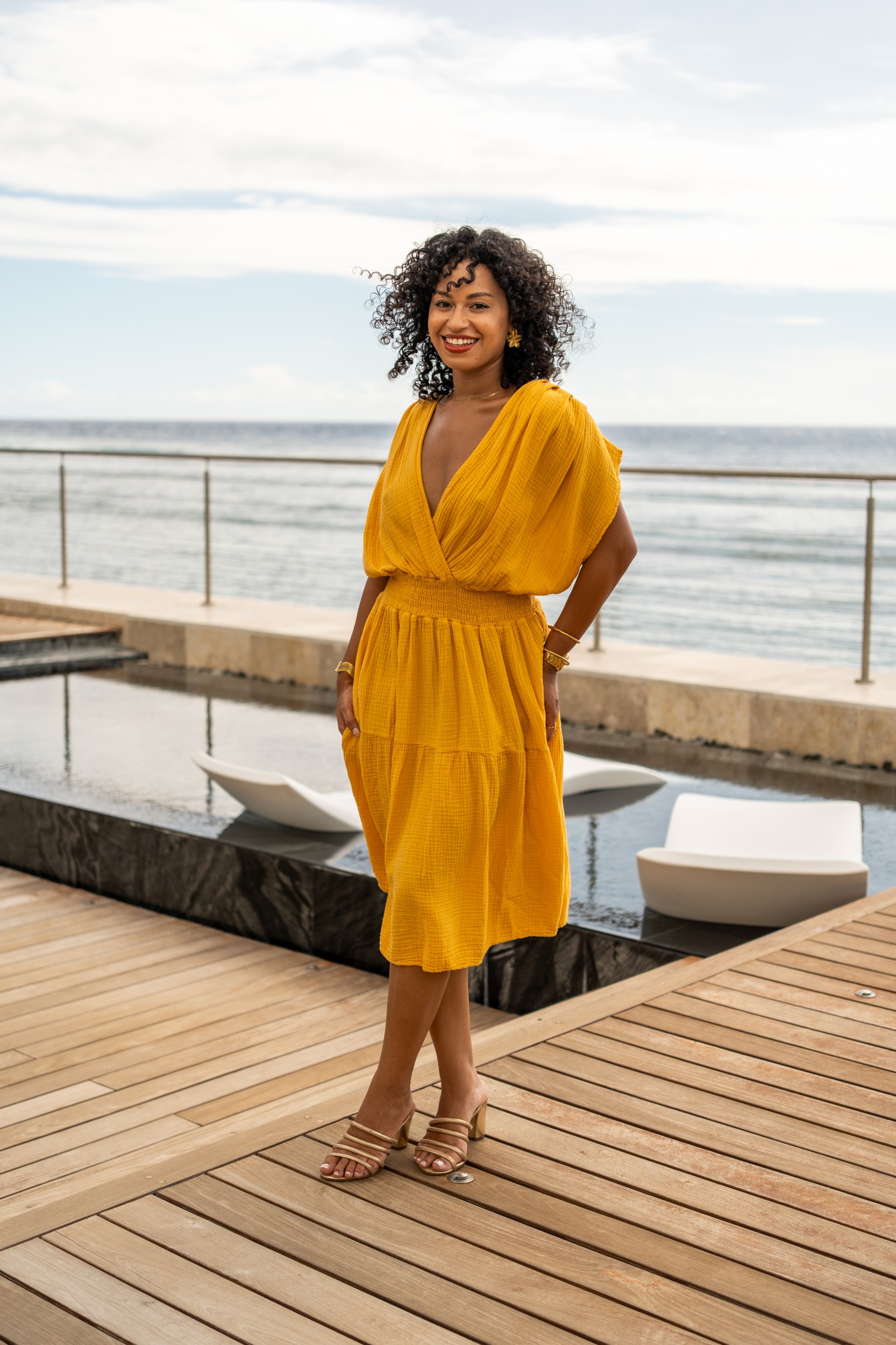 Robe mi longue , Corail, Taille unique