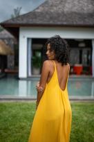 Robe longue à bretelles, Corail, Taille unique