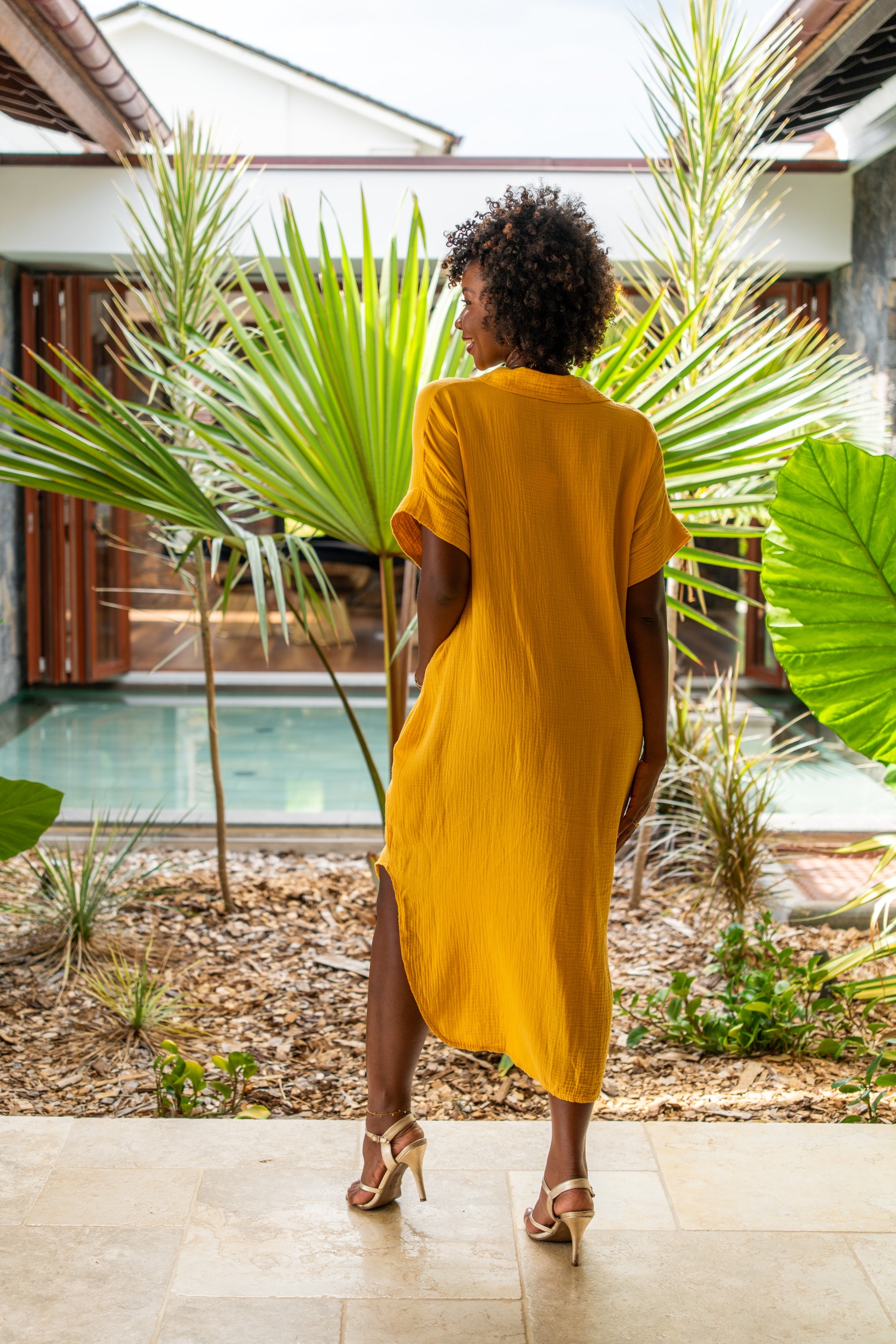 Robe chemise , Corail, Taille unique