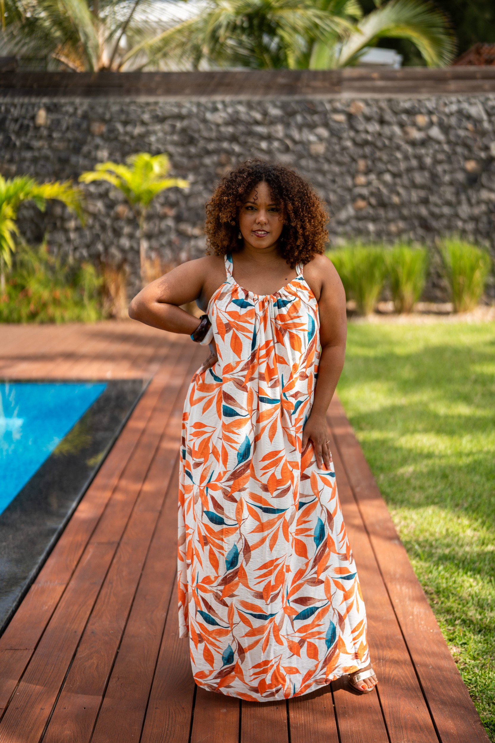 Robe imprim&eacute;e, Vert, L/XL