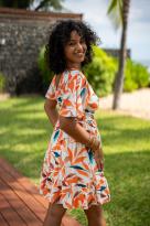 Robe imprimée fleurs, Vert, L/XL