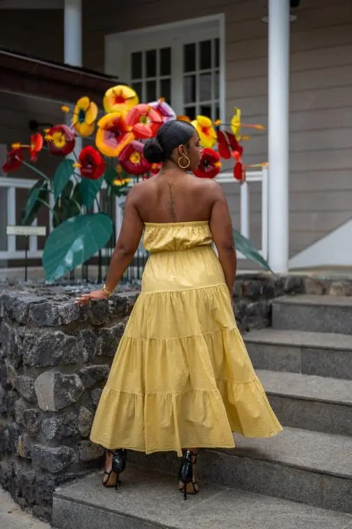 robe bustier brodée, Écru, Taille unique