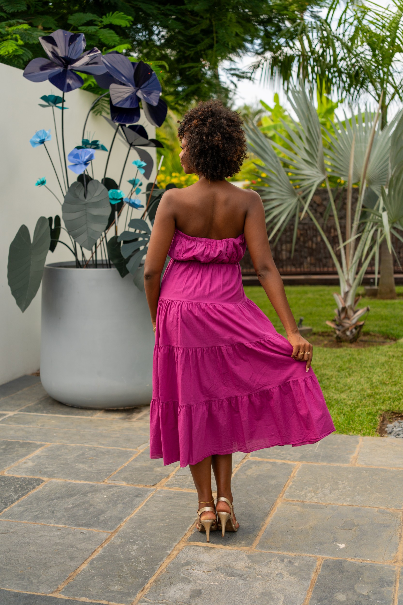 robe bustier brod&eacute;e, &Eacute;cru, Taille unique