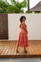 robe bustier brodée, Écru, Taille unique