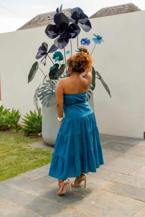 robe bustier brodée, Écru, Taille unique