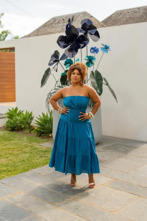 robe bustier brodée, Écru, Taille unique