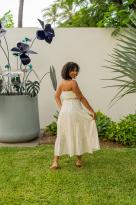 robe bustier brodée, Écru, Taille unique