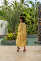 Robe longue brodée, Écru, Taille unique