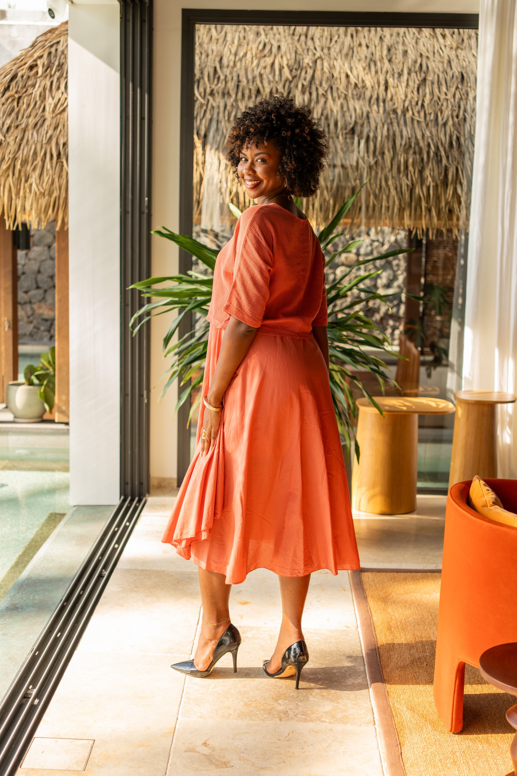 Robes mi longue avec haut en maille, &Eacute;cru, Taille unique