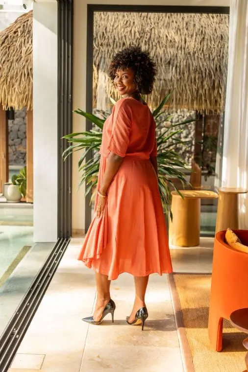 Robes mi longue avec haut en maille, Écru, Taille unique