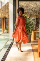 Robes mi longue avec haut en maille, Écru, Taille unique