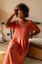 Robes mi longue avec haut en maille, Écru, Taille unique