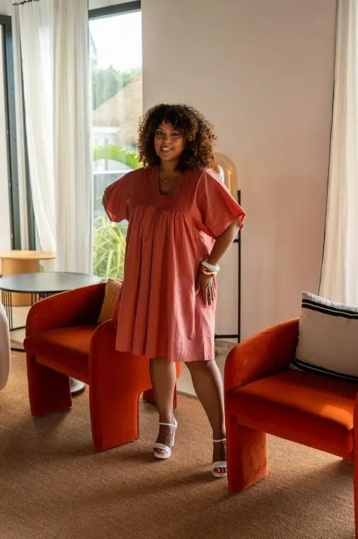 Robe courte , Magenta, Taille unique