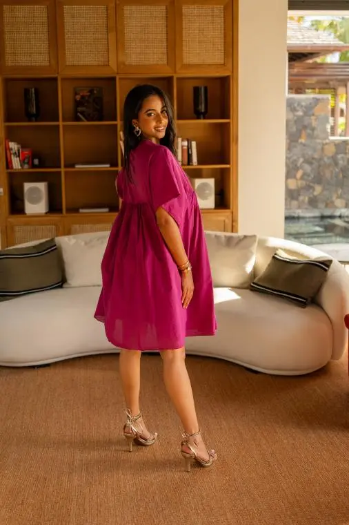 Robe courte , Magenta, Taille unique