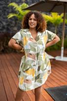 Robe courte imprimée , Vert, T1 (38/40)