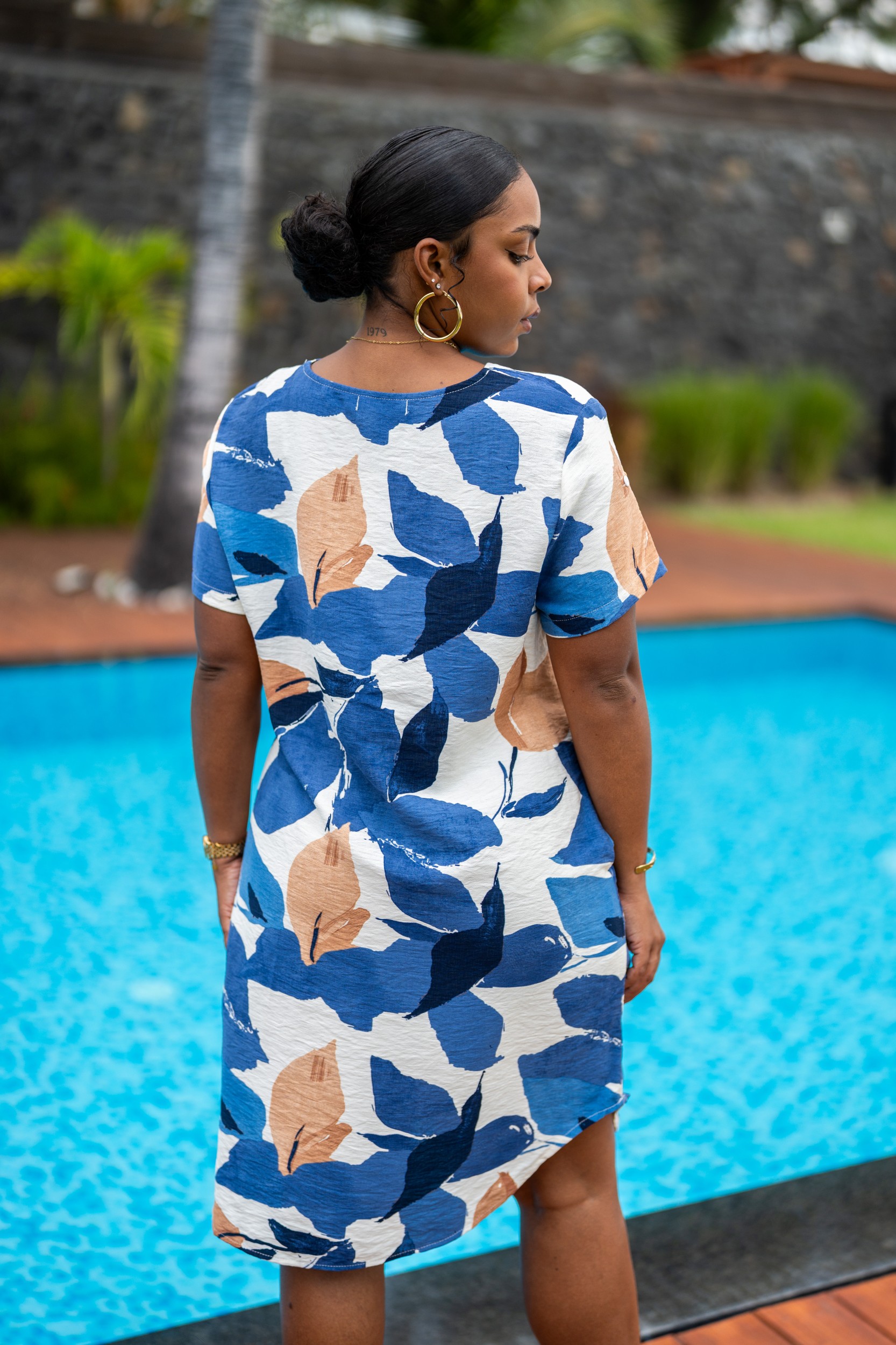 Robe courte imprim&eacute;e , Vert, T1 (38/40)