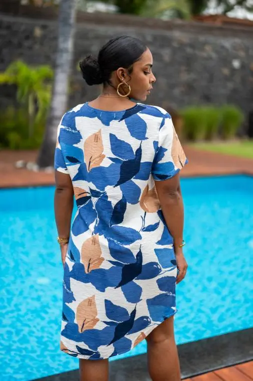 Robe courte imprimée , Vert, T1 (38/40)