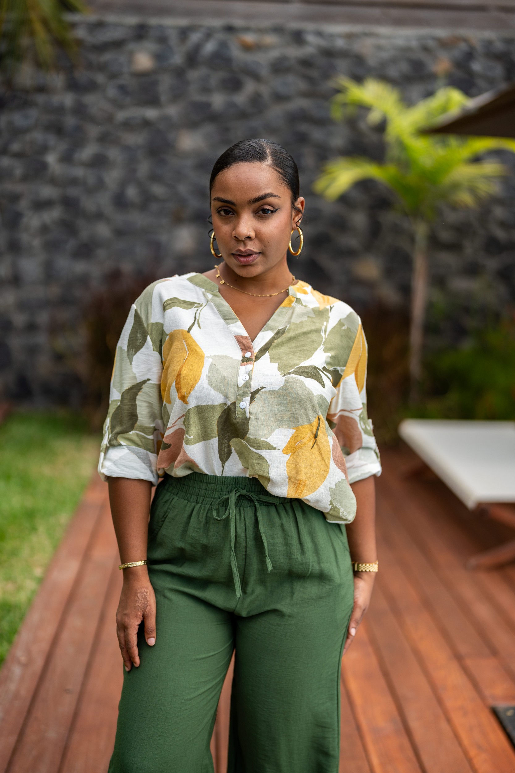 Chemise imprim&eacute;e , Vert, T1 (38/40)