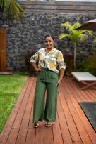 Pantalon fluide uni, Noir, T4 (44/46)