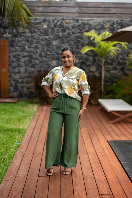 Pantalon fluide uni, Noir, T4 (44/46)