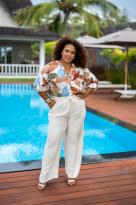 Pantalon fluide uni, Noir, T4 (44/46)