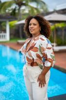 Pantalon fluide uni, Noir, T4 (44/46)