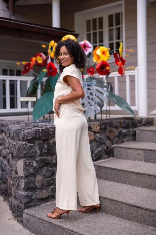 Pantalon fluide uni, Noir, Taille unique