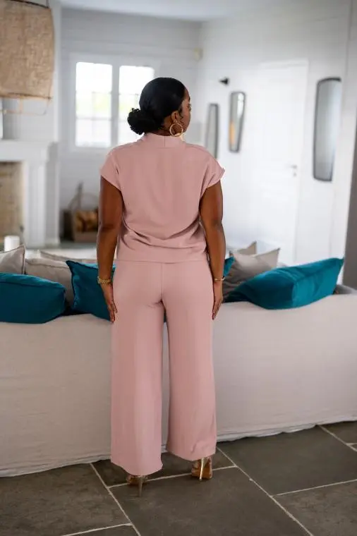 Pantalon fluide uni, Noir, Taille unique