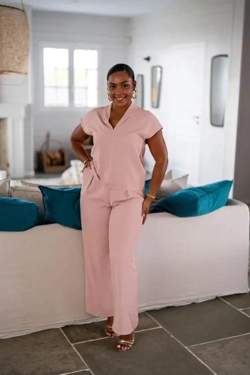 Pantalon fluide uni, Noir, Taille unique