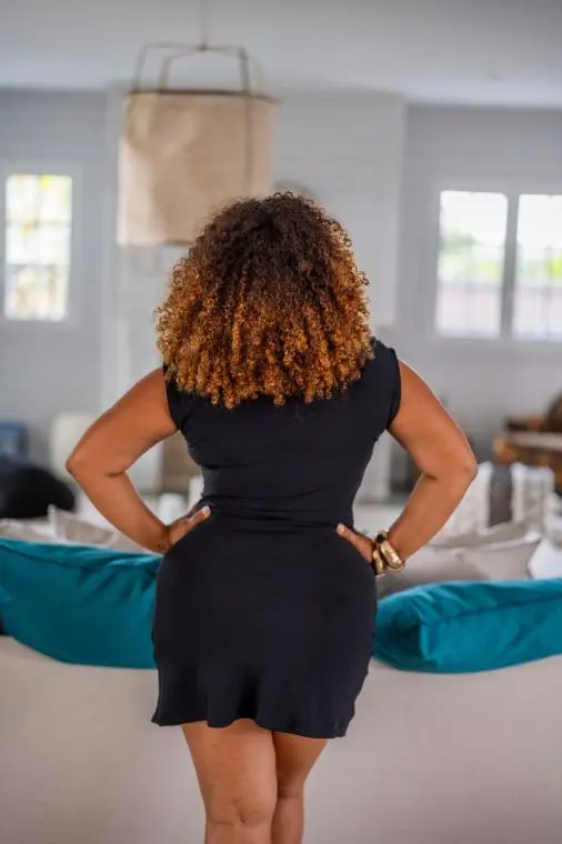 Robe courte fluide uni, Noir, Taille unique