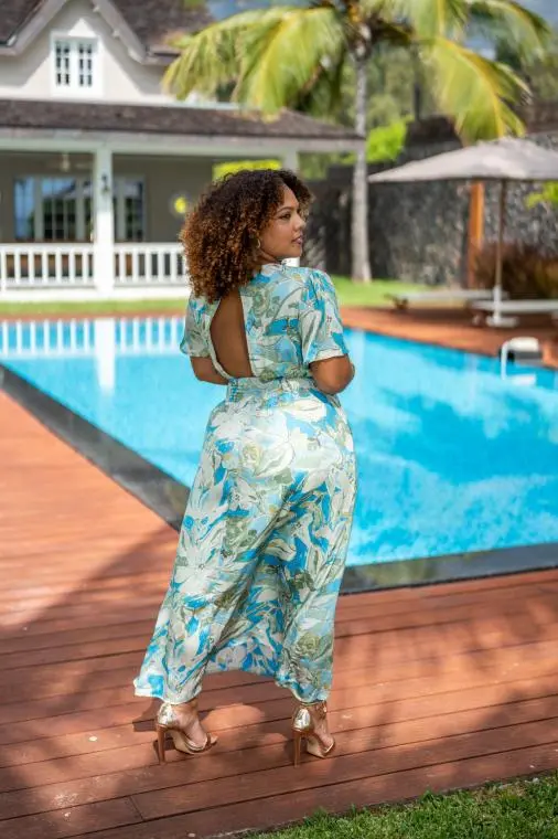 Robe longue imprimée , Rose, L/XL