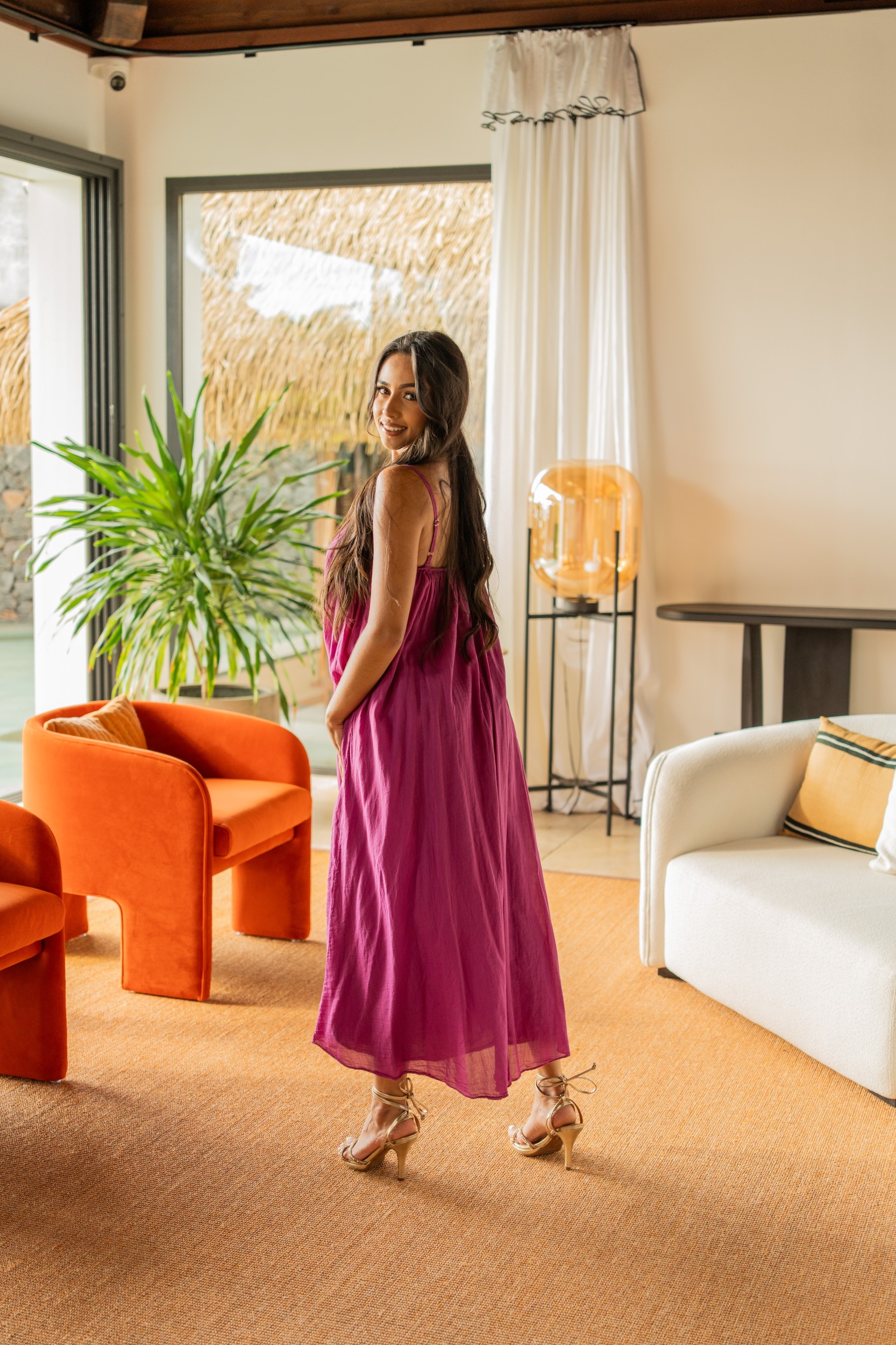 Robe longue , Rouille, Taille unique