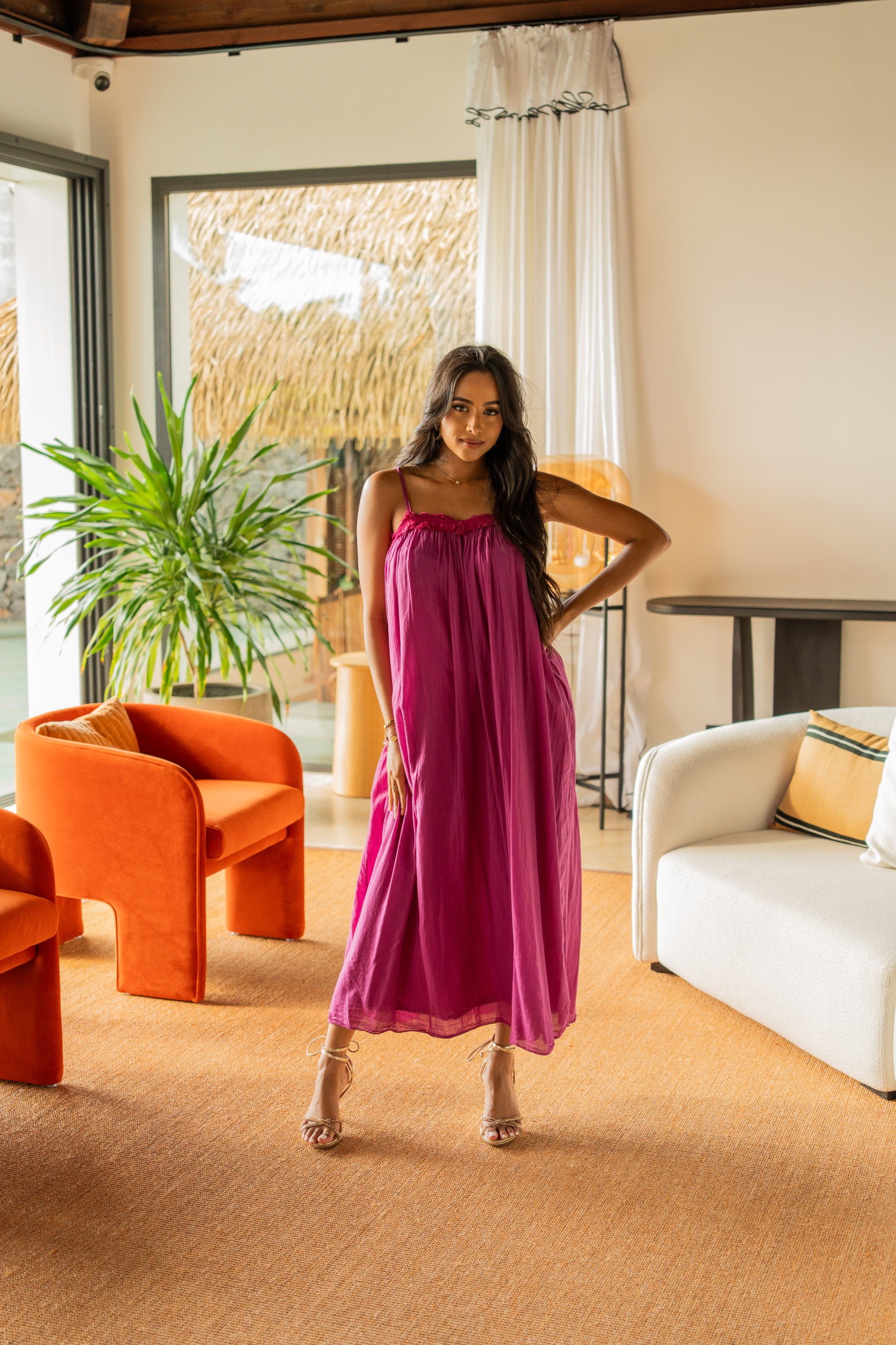 Robe longue , Rouille, Taille unique