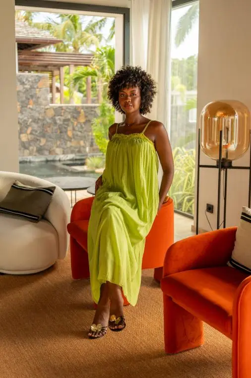 Robe longue , Écru, Taille unique