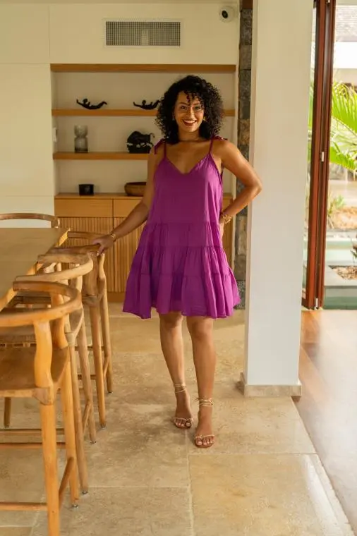 Robe courte unie, Vert matcha, Taille unique