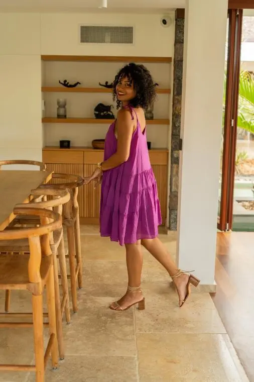 Robe courte unie, Vert matcha, Taille unique