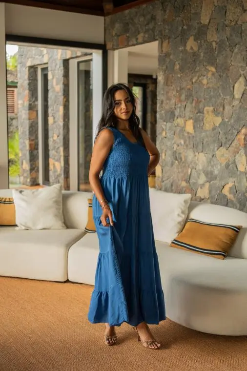 Robe longue unie , Rouille, Taille unique