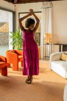 Robe longue unie , Rouille, Taille unique