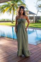 Robe longue bustier, Rose, Taille unique